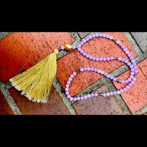 Rose quartz and gold mala